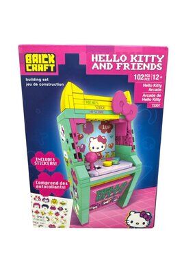 Hello Kitty & Friends Brick Craft Arcade Building Set 102 Pieces Includes Sticke
